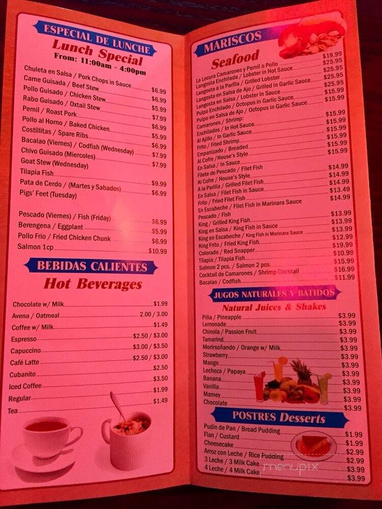 El Cobre - Union City, NJ menu_pic