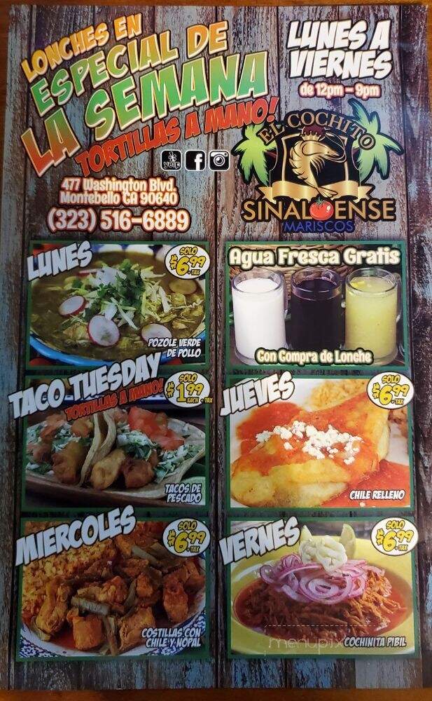 El Cochito Sinaloense - Montebello, CA menu_pic