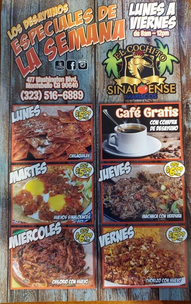 El Cochito Sinaloense - Montebello, CA menu_pic
