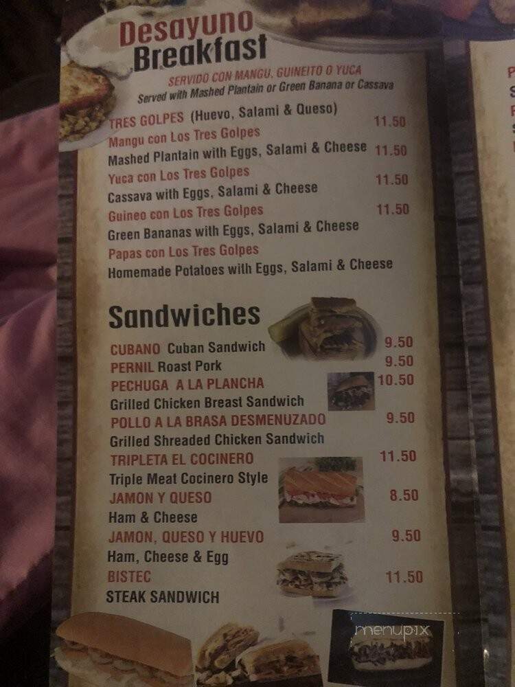 El Cocinero Hispanic Restaurant - Stroudsburg, PA menu_pic