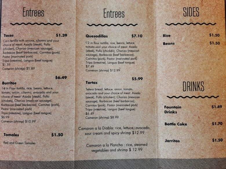 El Compa Tacos - Cookeville, TN menu_pic
