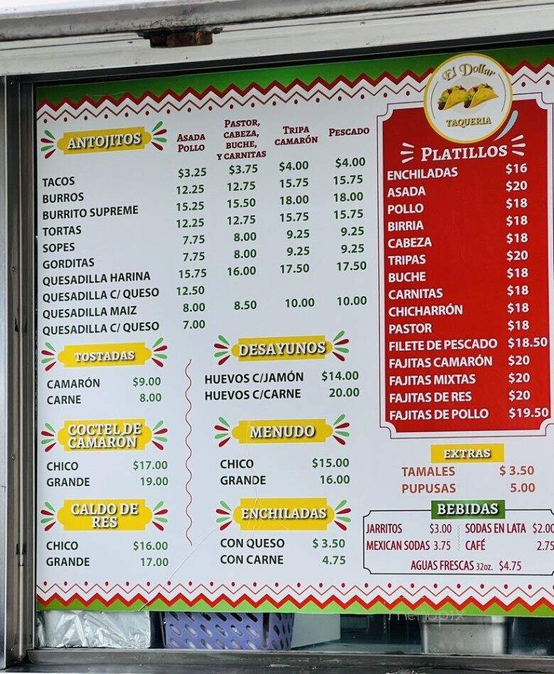 El Dollar Taqueria - Lost Hills, CA menu_pic