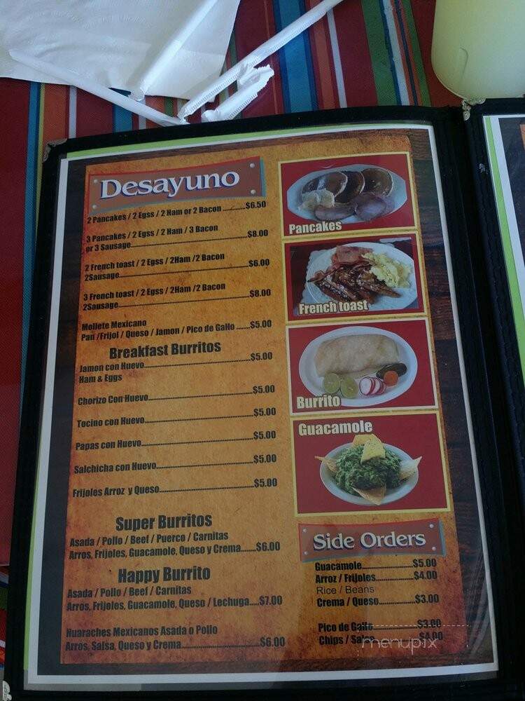 El Dorado Restaurant - Stockton, CA menu_pic