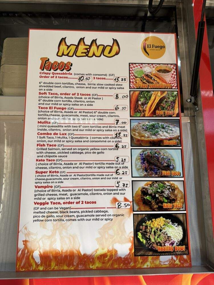 El Fuego - San francisco, CA menu_pic