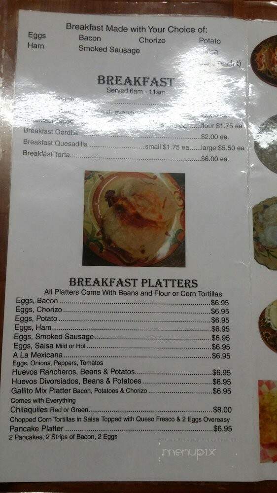 El Gallito Taqueria - Kilgore, TX menu_pic