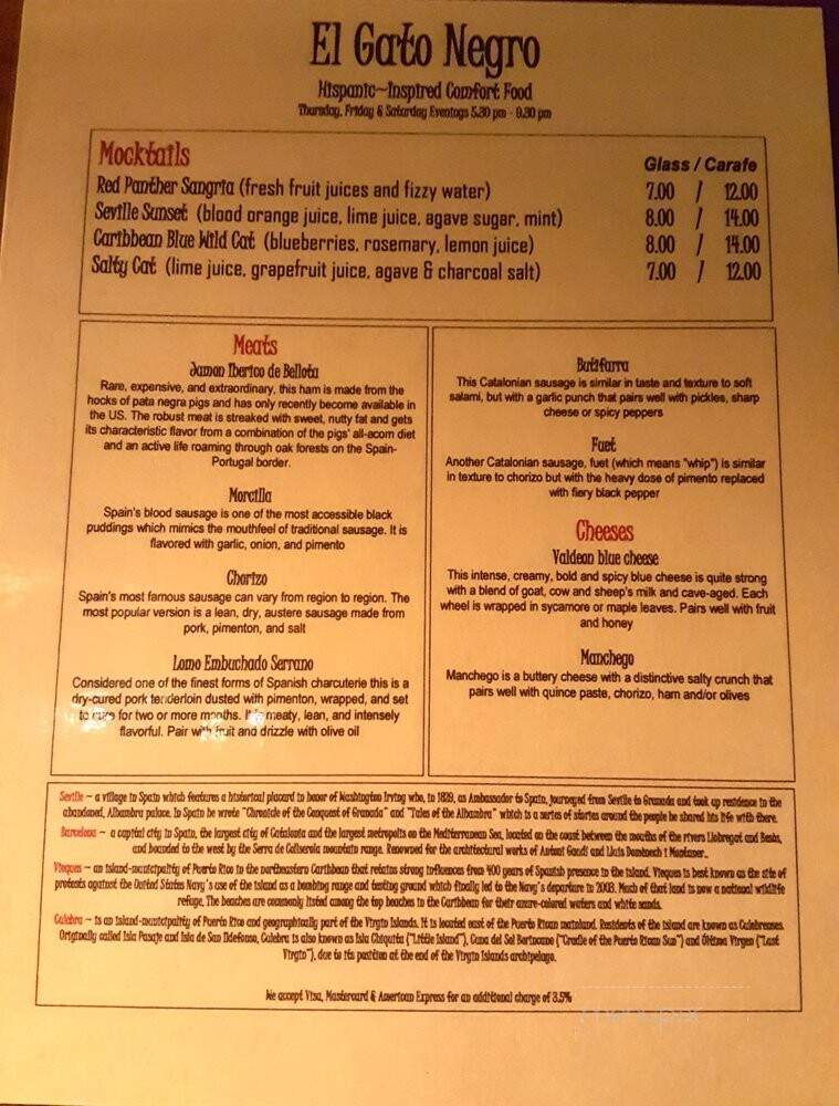 El Gato Negro - Irvington, NY menu_pic