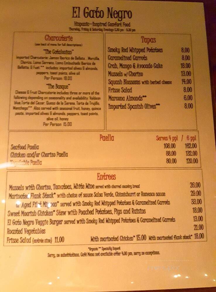 El Gato Negro - Irvington, NY menu_pic