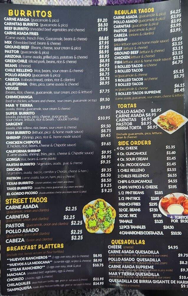 El Gordo Mexican Grill - Cordes Lakes, AZ menu_pic