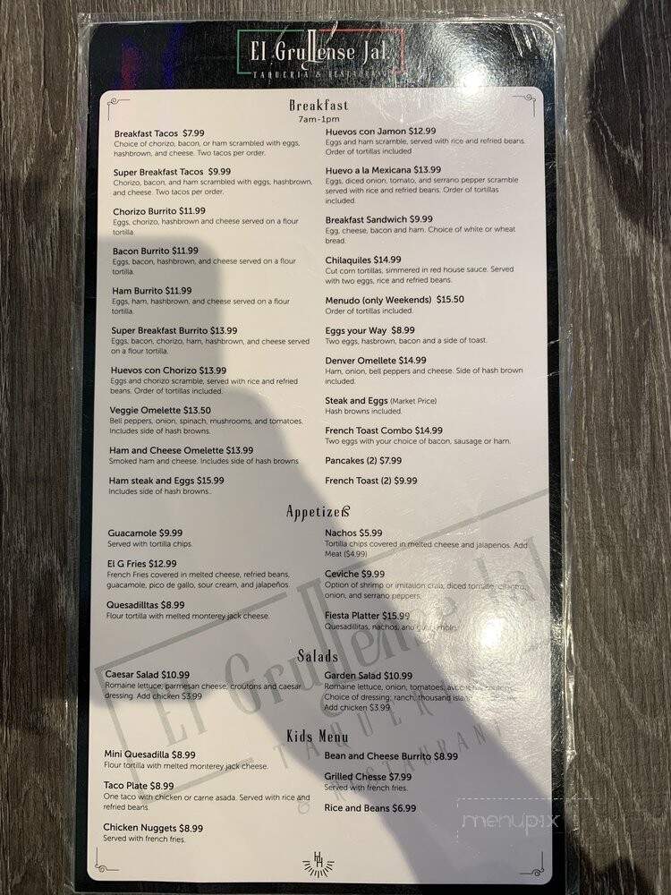 El Grullense Jal - Hollister, CA menu_pic