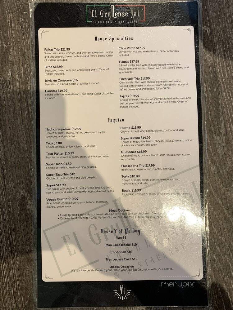 El Grullense Jal - Hollister, CA menu_pic