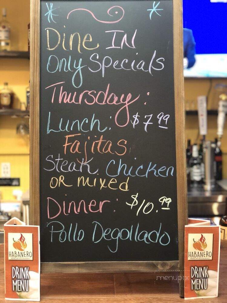 El Habanero Mexican Restaurant - Clarksville, TN menu_pic