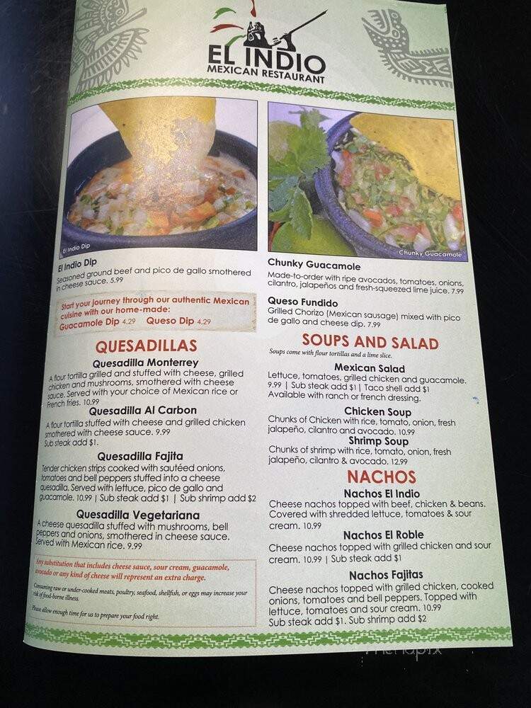El Indio - Bethalto, IL menu_pic