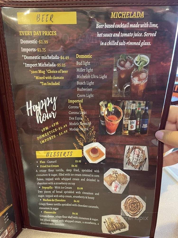 El Jimador - Iola, KS menu_pic