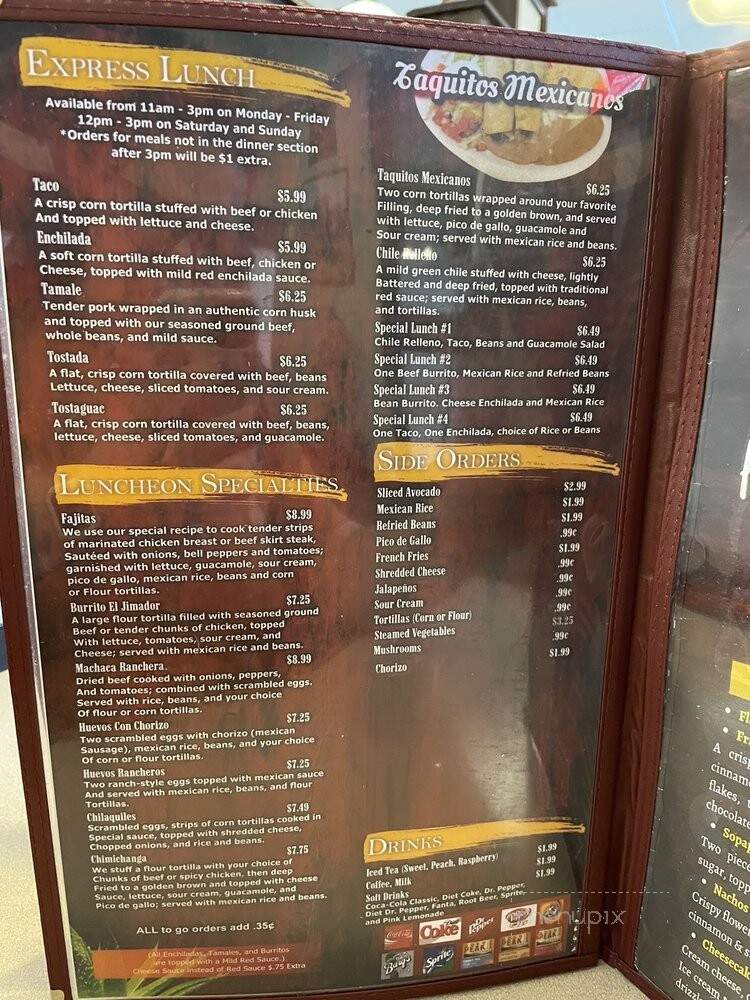 El Jimador - Iola, KS menu_pic