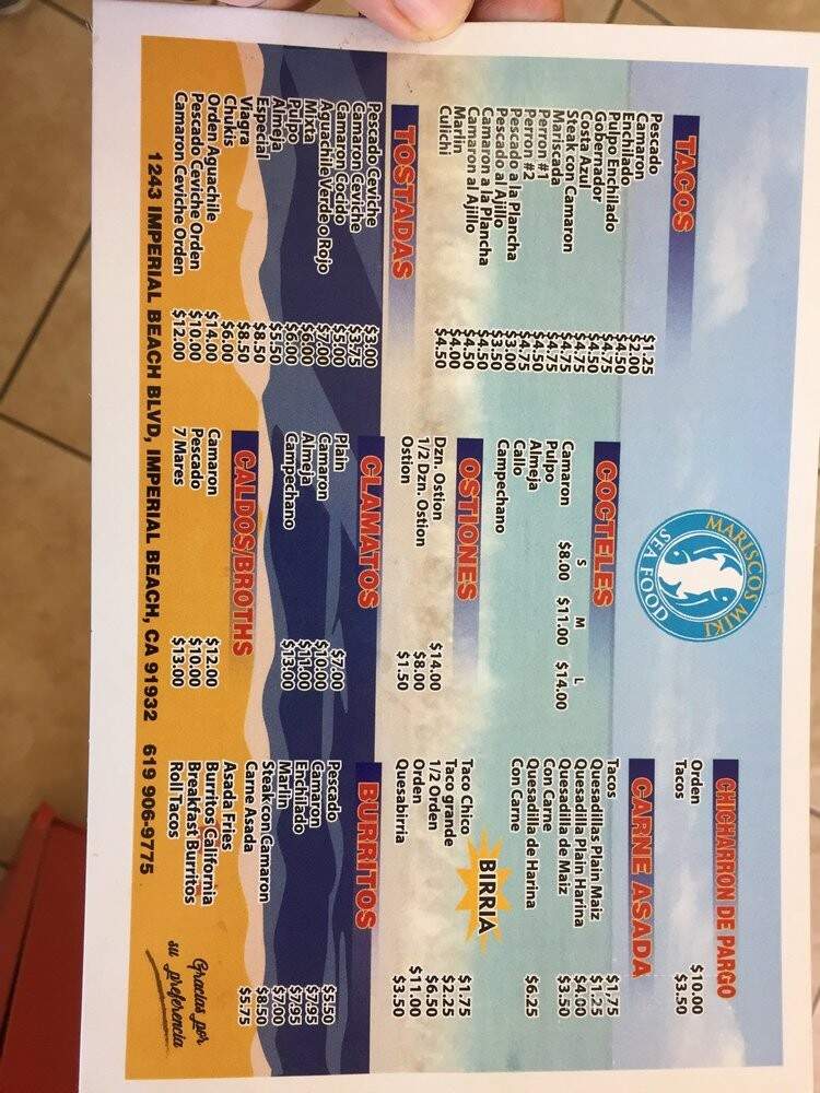 El Kiki Mariscos Shop - Imperial Beach, CA menu_pic
