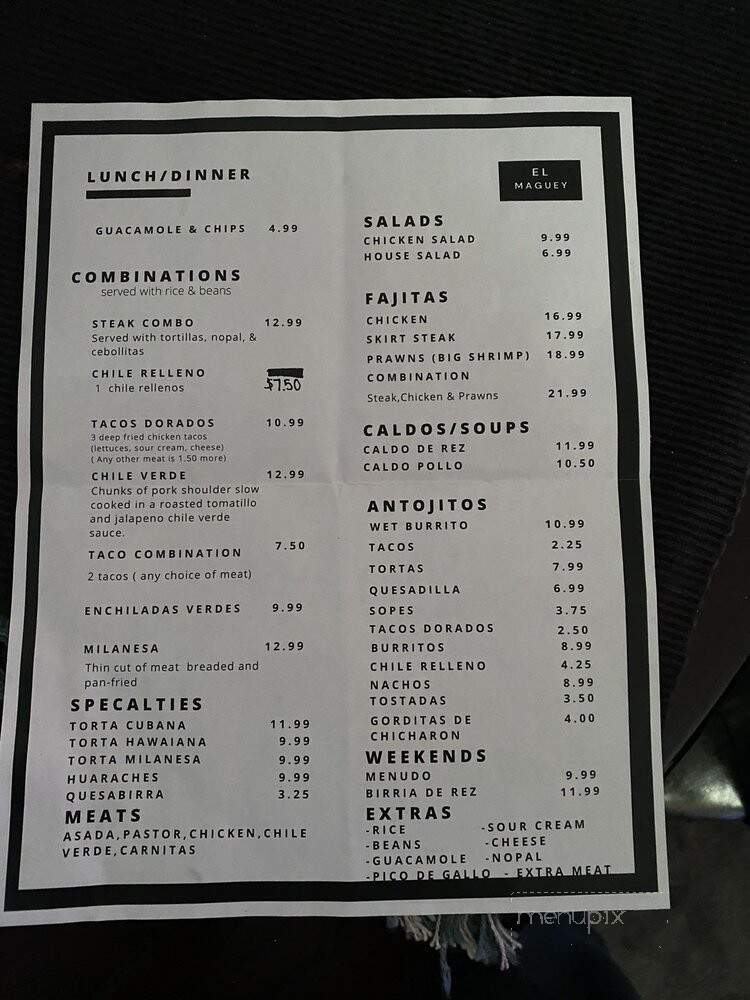 El Maguey Restaurant - Visalia, CA menu_pic