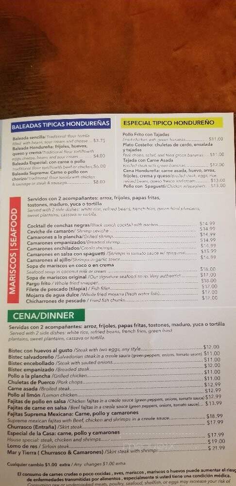 Melindo Latino - Plantation, FL menu_pic