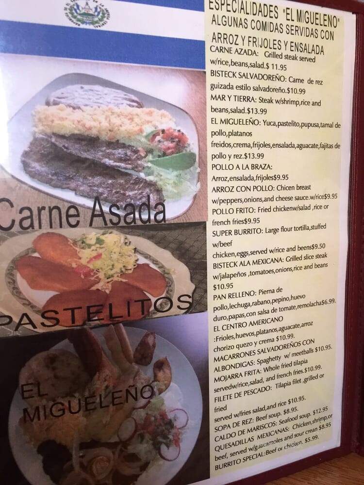 El Paraiso Restaurant - Greensboro, NC menu_pic