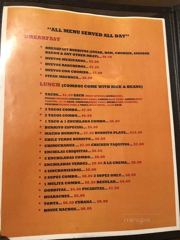 El Mirador - Burley, ID menu_pic