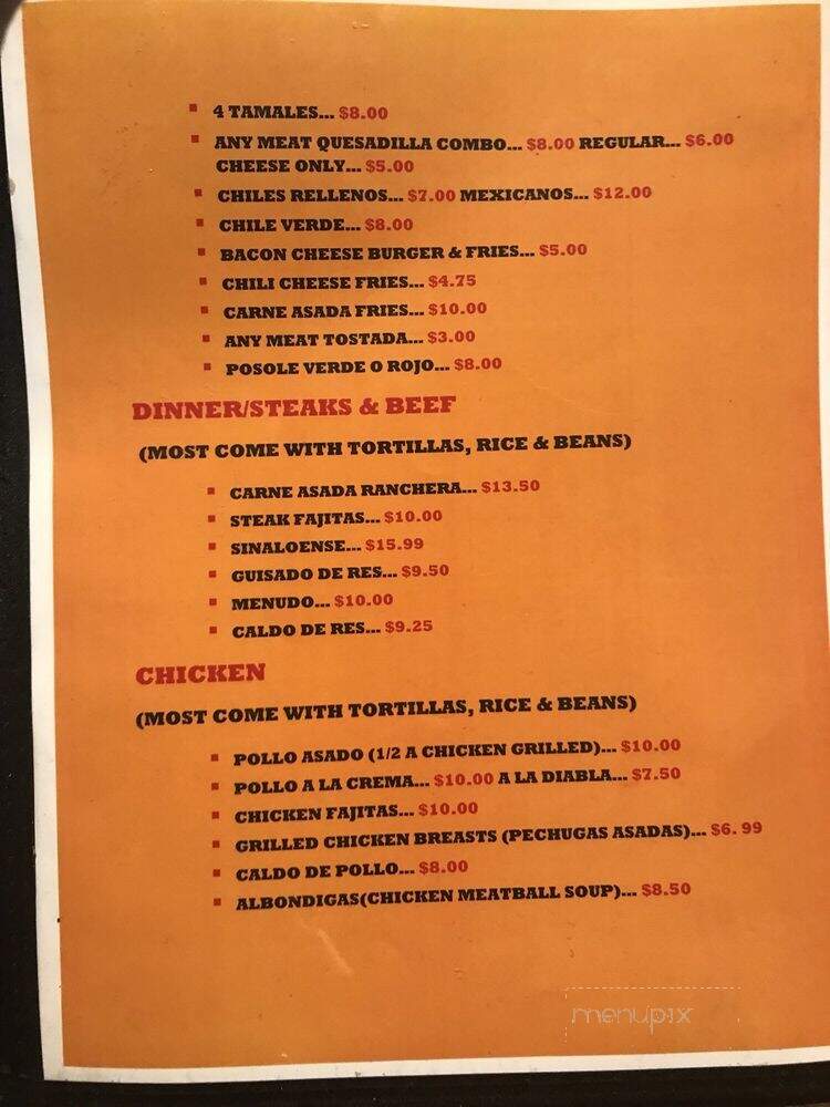 El Mirador - Burley, ID menu_pic