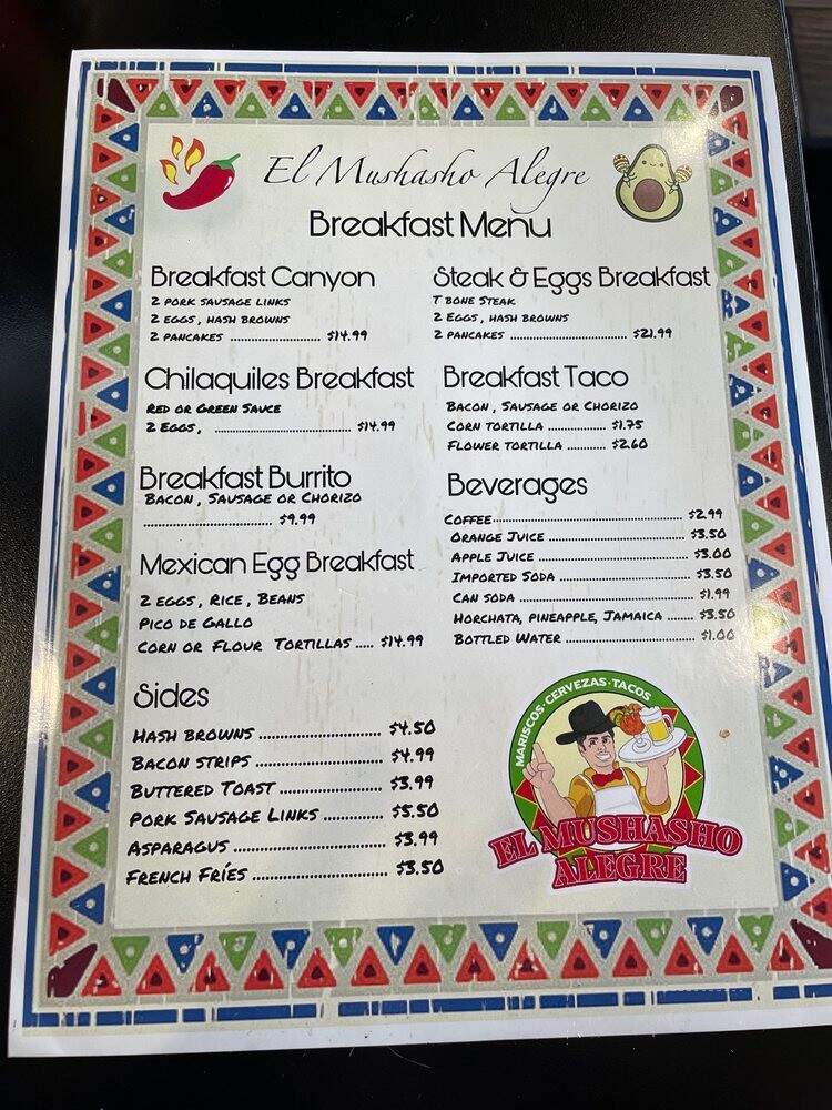 El Mushasho Alegre Mariscos - Colton, CA menu_pic