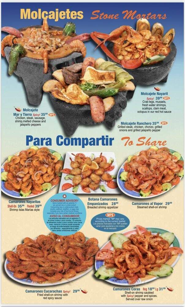 El Nayarita Restaurant - Hanover Park, IL menu_pic