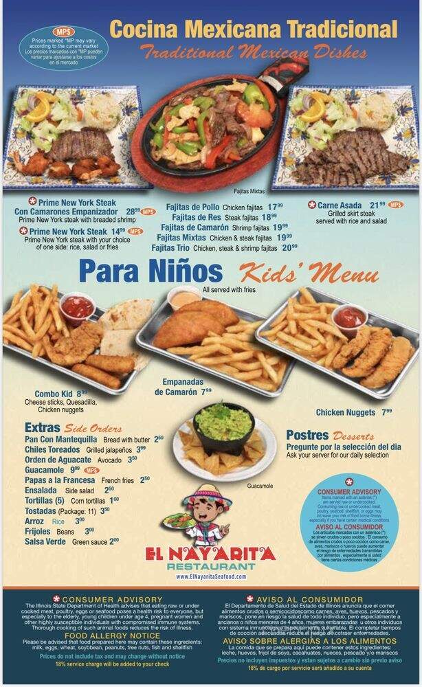 El Nayarita Restaurant - Hanover Park, IL menu_pic