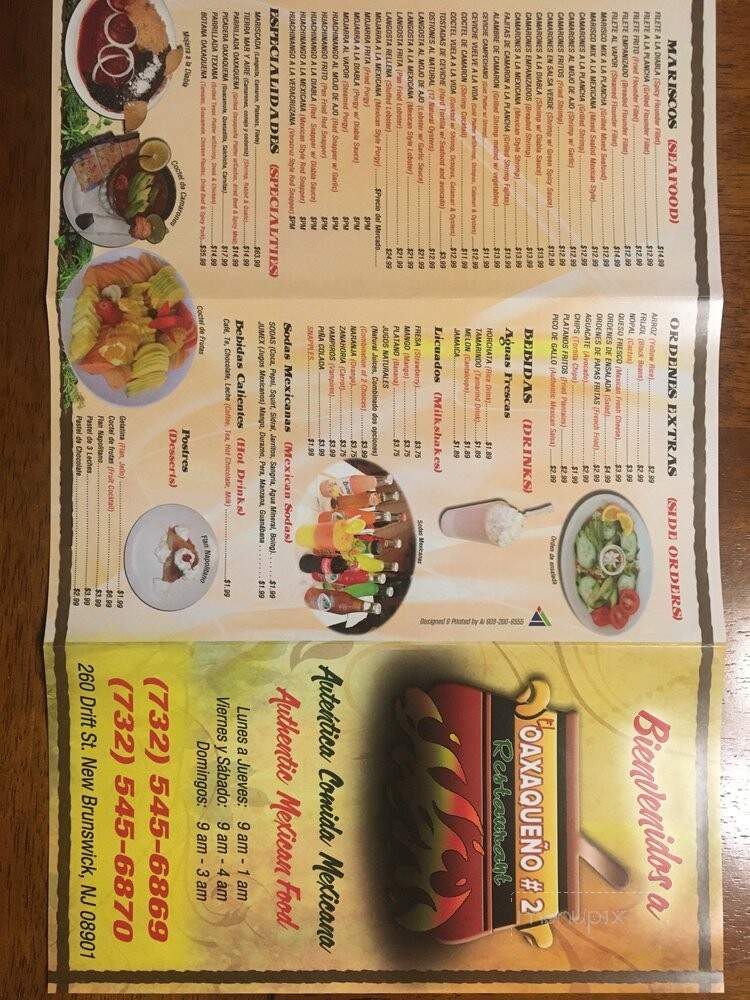 Oaxaqueno - New Brunswick, NJ menu_pic