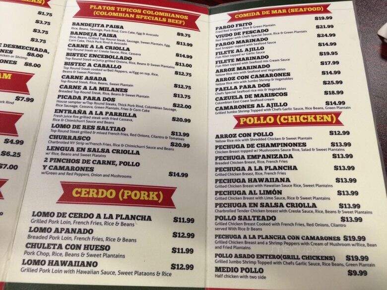 El Paisa Colombian Restaurant - Virginia Beach, VA menu_pic