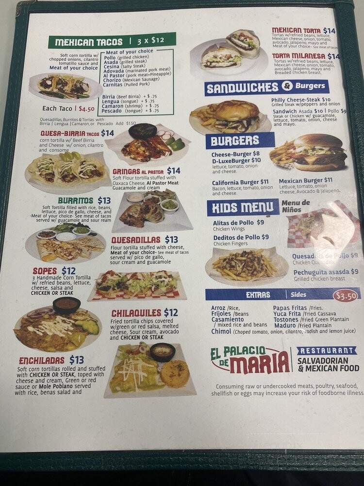 El Palacio De Maria - Mamaroneck, NY menu_pic
