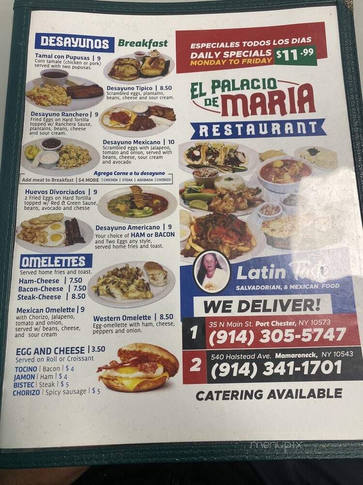 El Palacio De Maria - Mamaroneck, NY menu_pic
