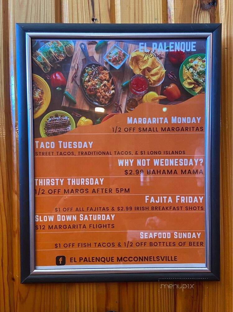 El Palenque Mexican Resturant - McConnelsville, OH menu_pic