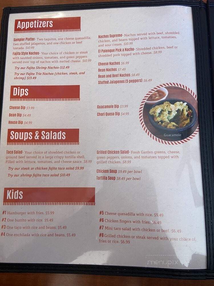 El Palenque Mexican Resturant - McConnelsville, OH menu_pic