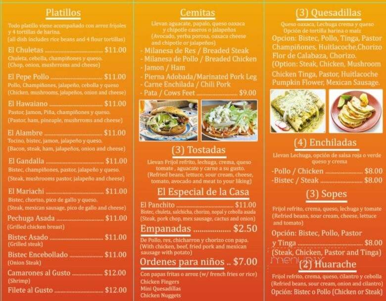 El Panchito Restaurant - Hazleton, PA menu_pic
