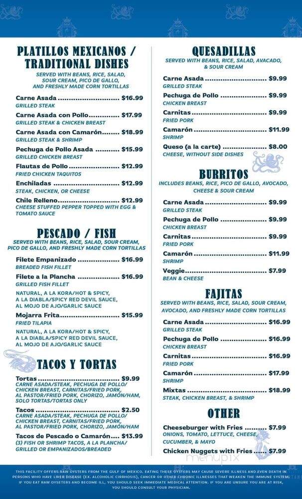 El Pantano Marisqueria - Woodland, CA menu_pic