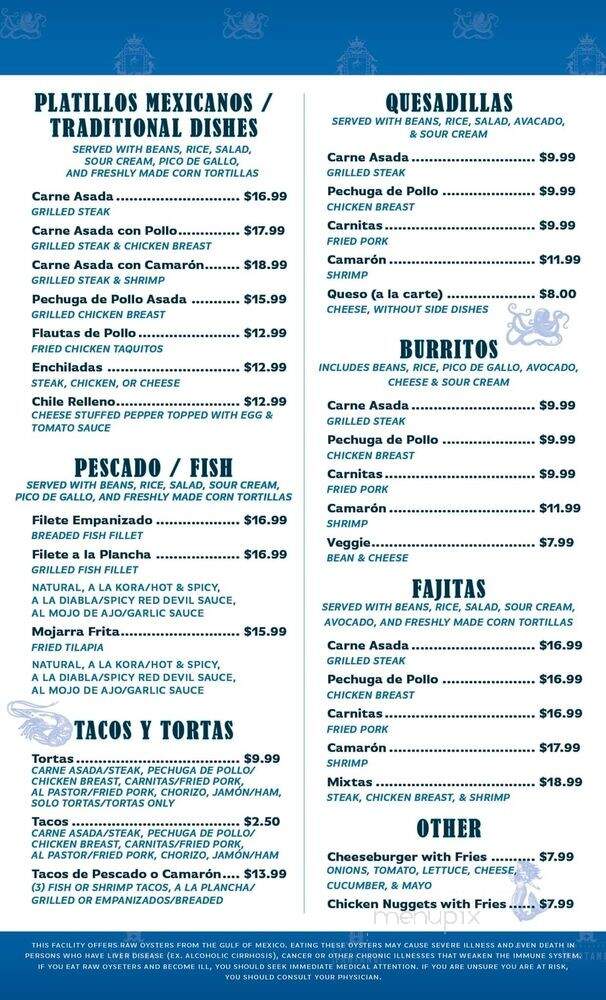 El Pantano Marisqueria - Woodland, CA menu_pic