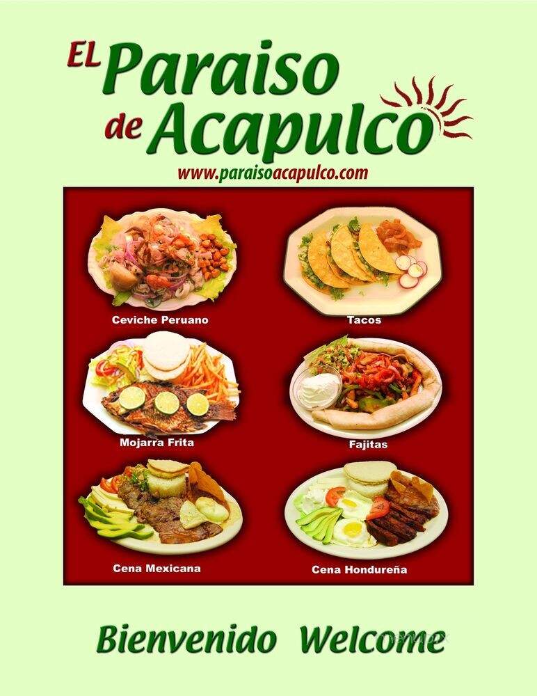 El Paraiso de Alcapulco - Morristown, NJ menu_pic