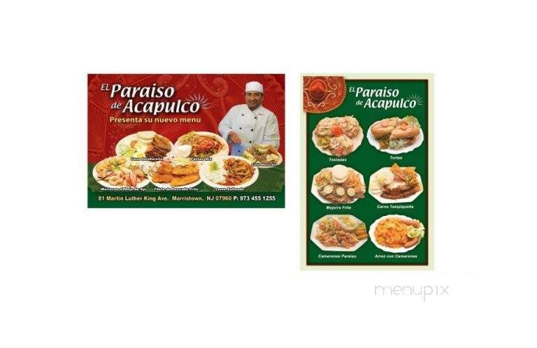 El Paraiso de Alcapulco - Morristown, NJ menu_pic