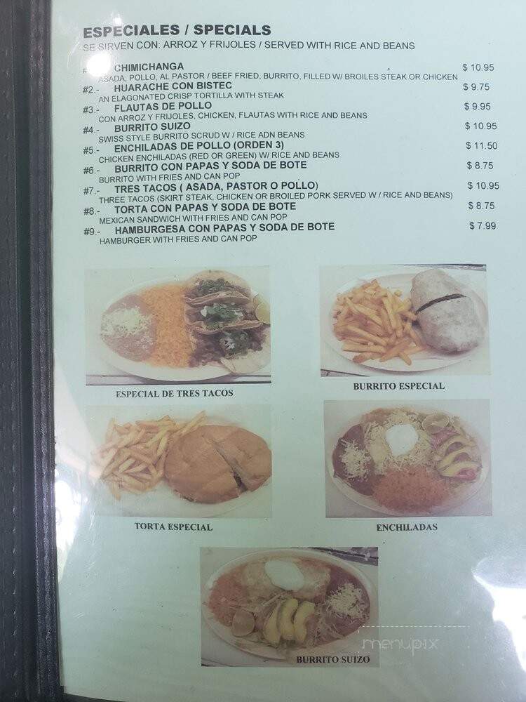 El Paraiso - Elgin, IL menu_pic