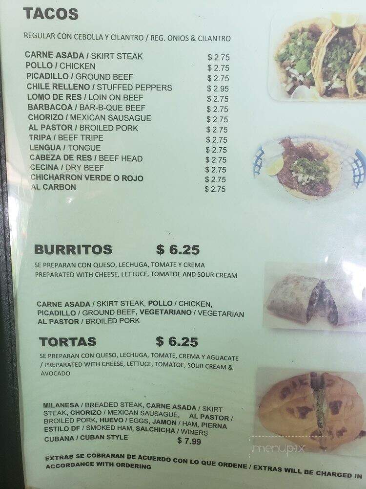 El Paraiso - Elgin, IL menu_pic