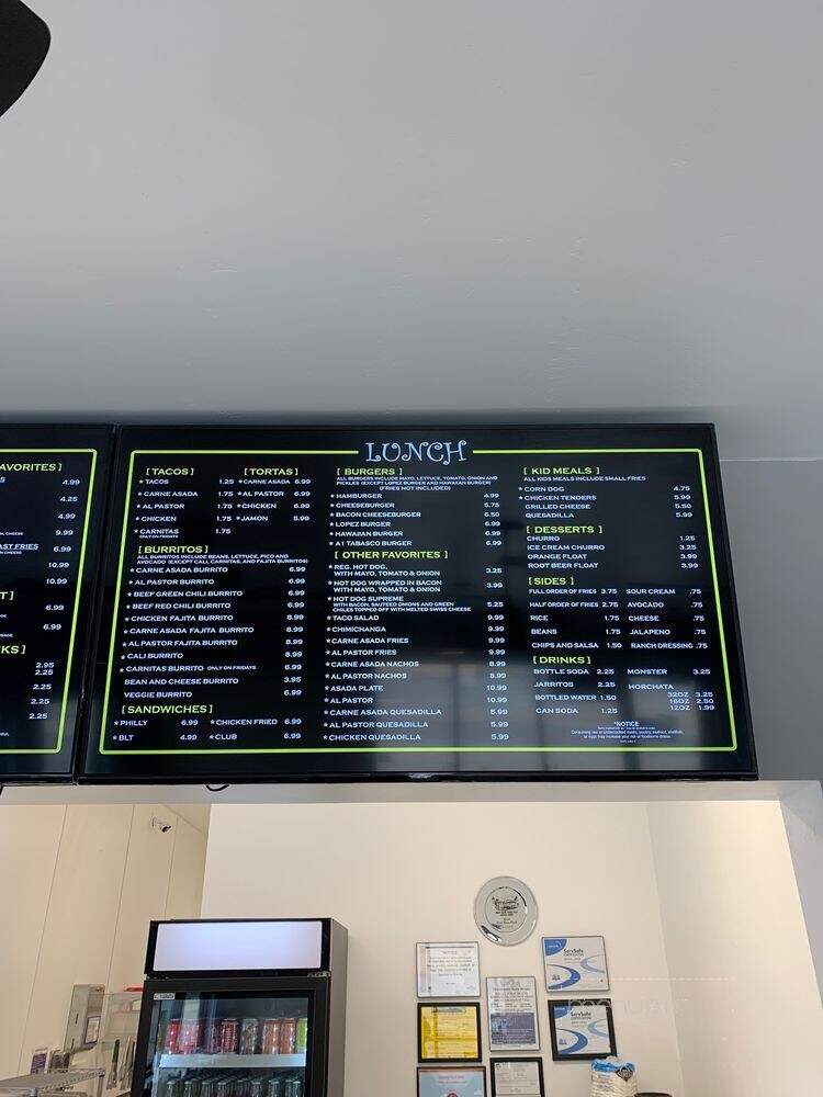 El Paraiso - Kingman, AZ menu_pic