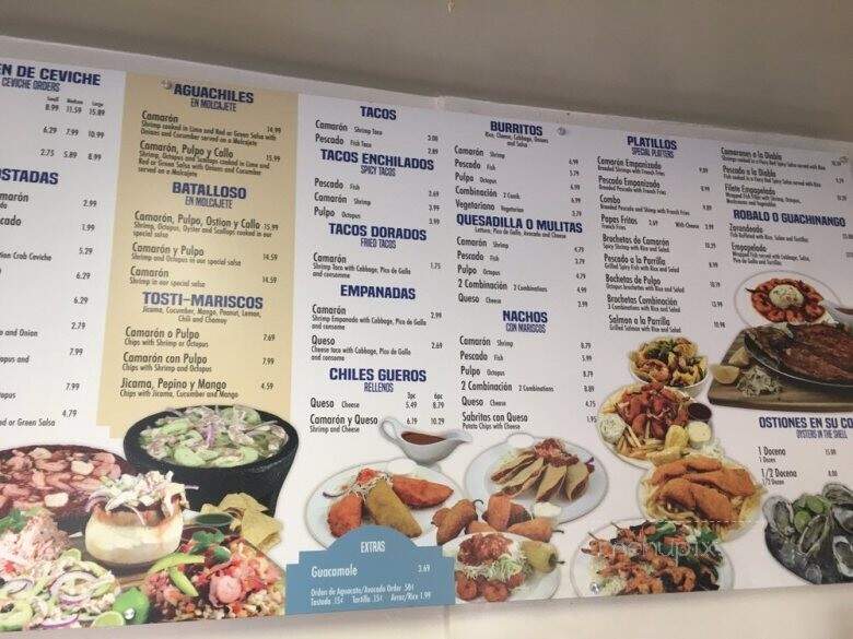 Mariscos El Paraiso - Los Angeles, CA menu_pic