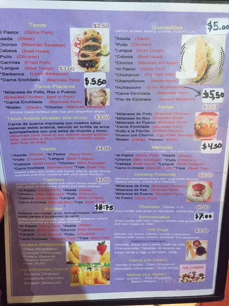 El Pastorcito Taquearia - Norristown, PA menu_pic