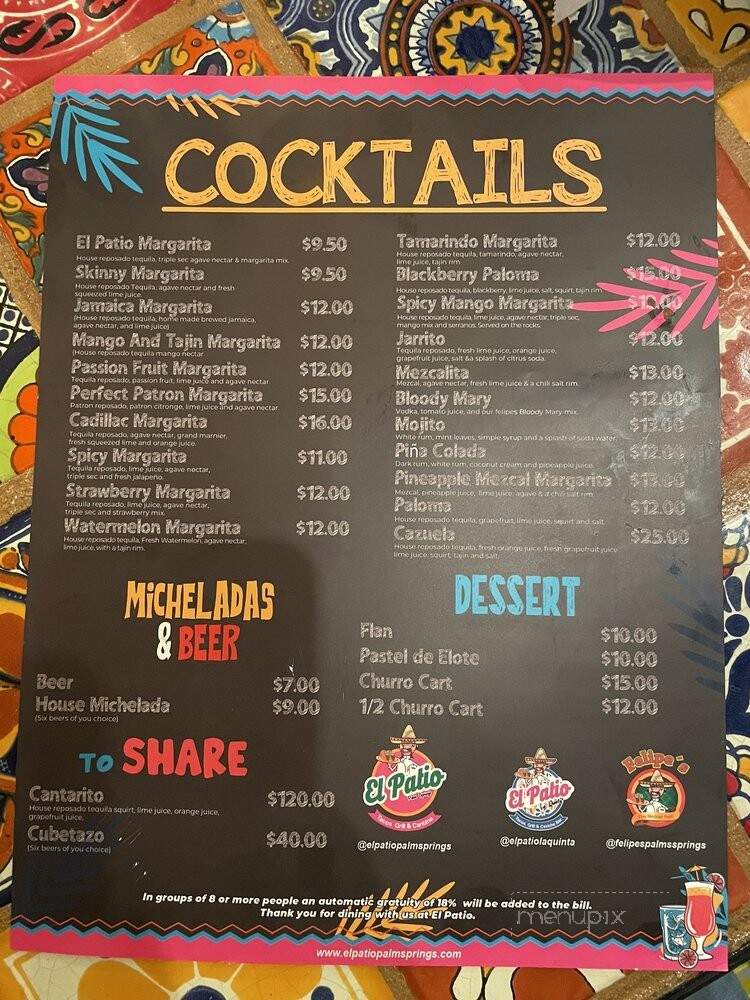 El Patio La Quinta - La Quinta, CA menu_pic