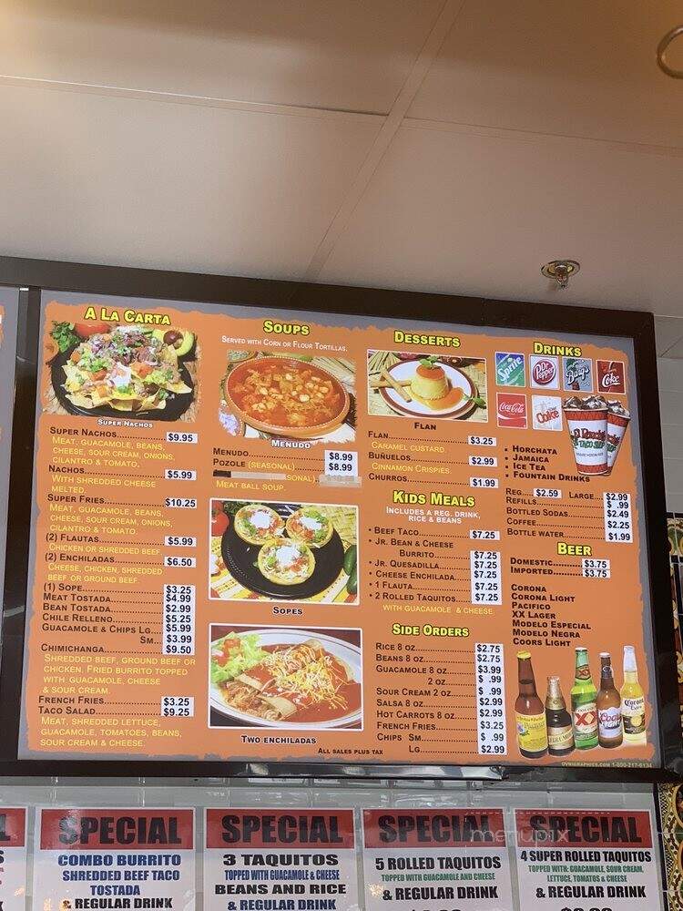 El Ranchito Taco Shop - Murrieta, CA menu_pic
