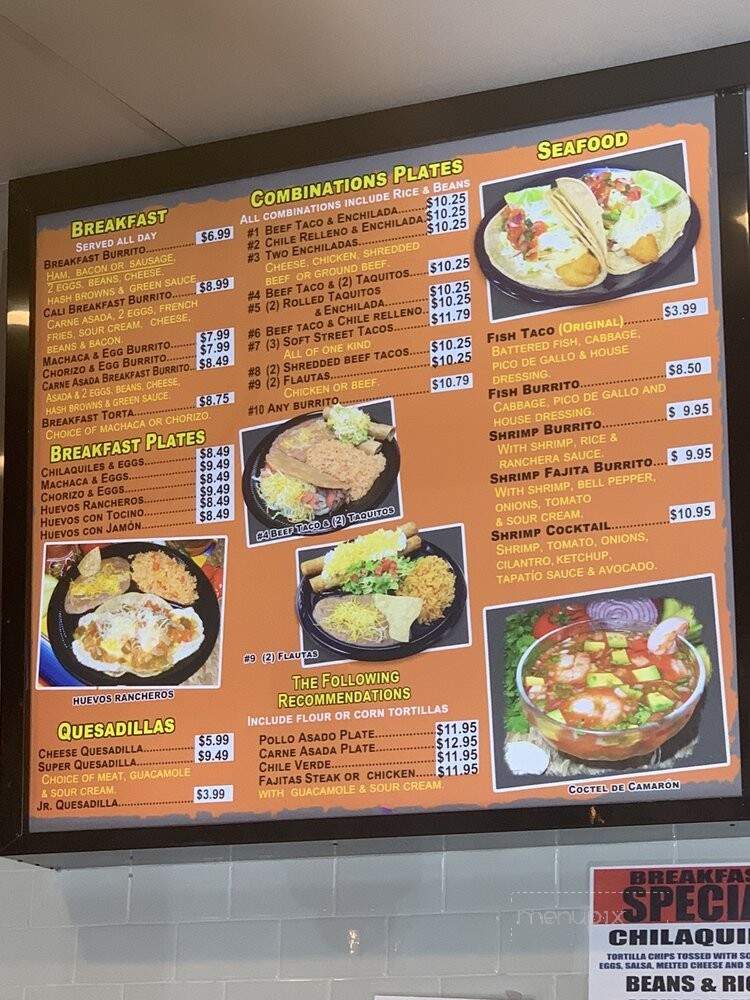 El Ranchito Taco Shop - Murrieta, CA menu_pic