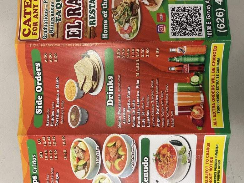 El Rancho - El Monte, CA menu_pic