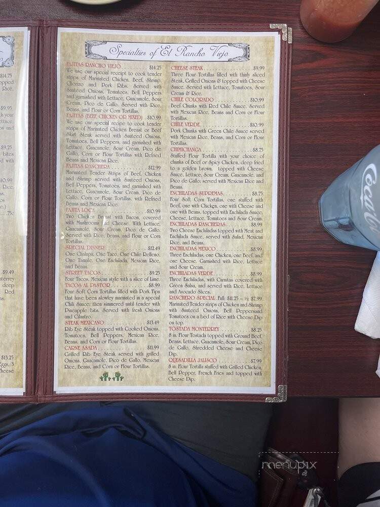 El Rancho Viejo - Council Grove, KS menu_pic