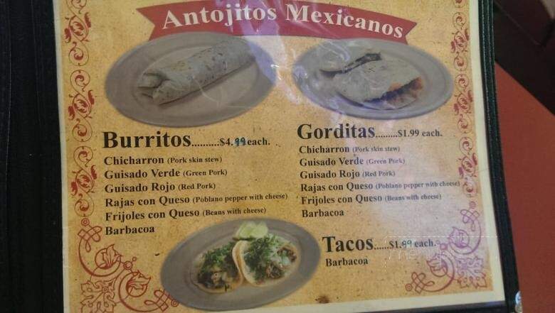 El Sombrero - Wichita, KS menu_pic