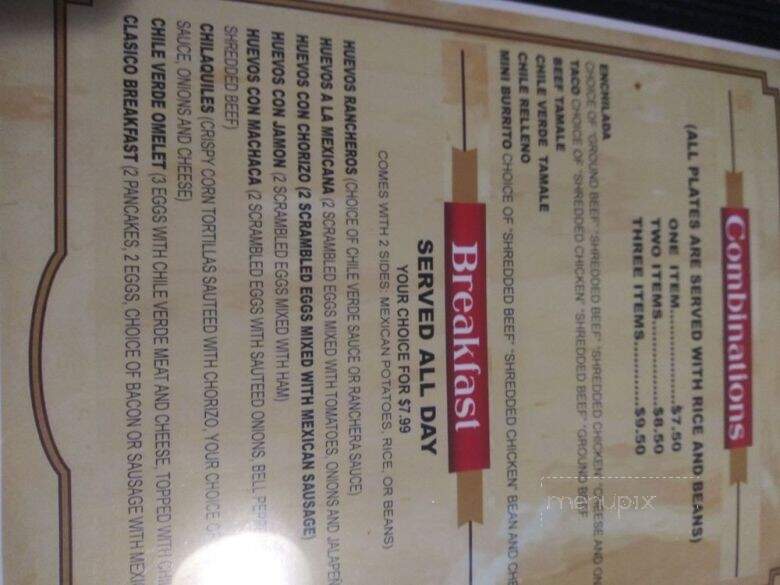 El Rinconcito - Bakersfield, CA menu_pic